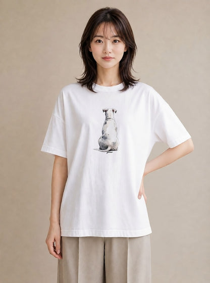 グラフィックTシャツ レディース いぬ 犬 ワンコ イラスト 個性的 在宅 公園 白T YMAZO