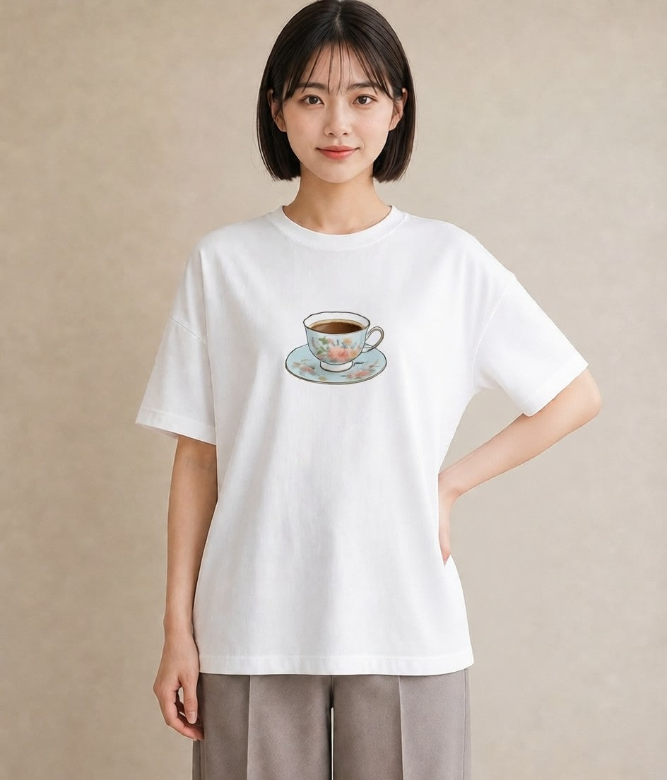 Tシャツ レディース ハーブティー 食べ物 フード イラスト 水彩風 母の日 ビーチ 白T YMAZO