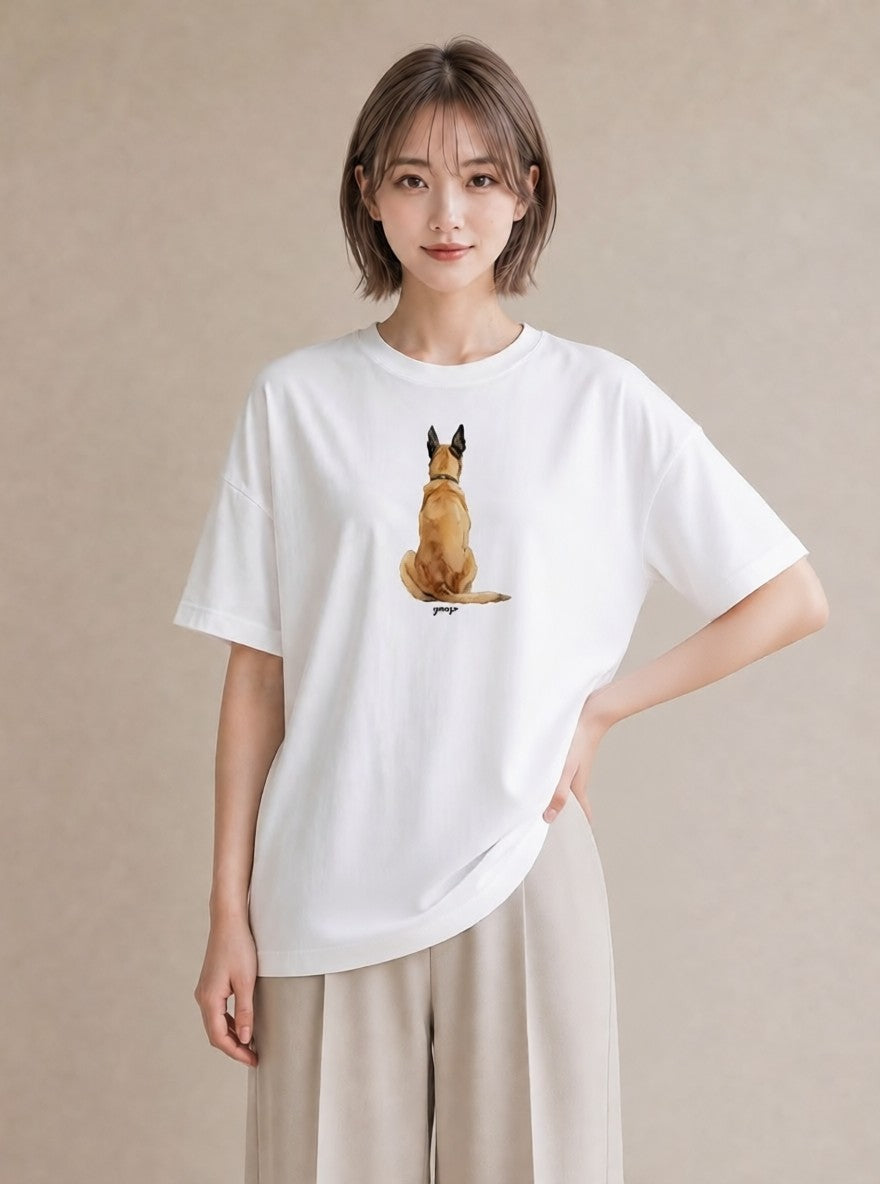 グラフィックTシャツ レディース アビシニアン 猫 ねこ イラスト きれいめ 帰省 ラフ 白T YMAZO