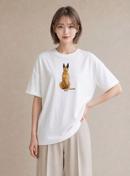 グラフィックTシャツ レディース アビシニアン 猫 ねこ イラスト きれいめ 帰省 ラフ 白T YMAZO