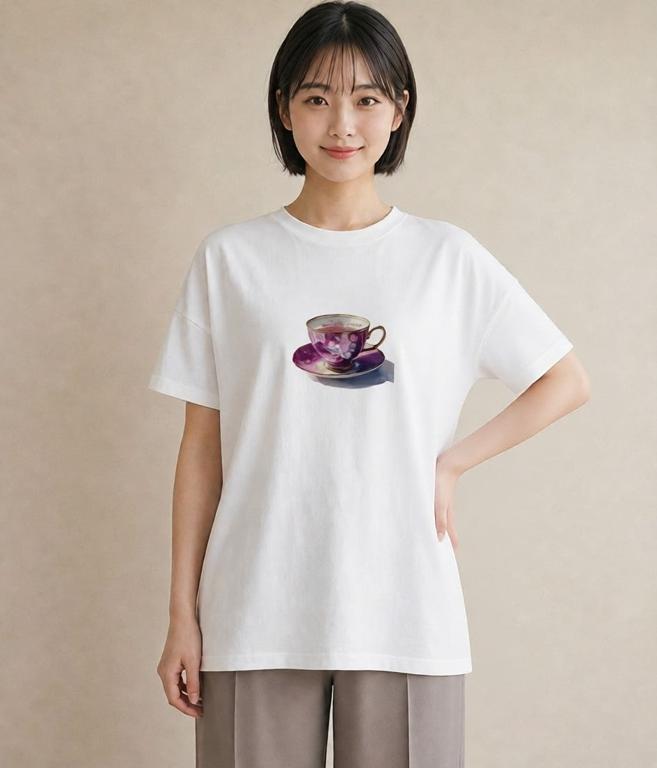 プリントTシャツ レディース 紅茶 食べ物 フード イラスト シック お揃い 親子 白T YMAZO