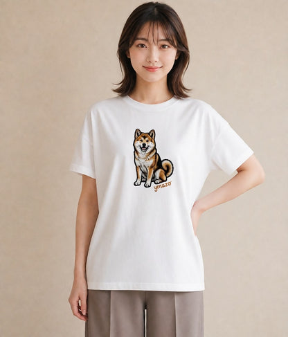 半袖Tシャツ レディース 秋田犬 犬 いぬ イラスト 個性的 女性向けギフト 散歩 白T YMAZO