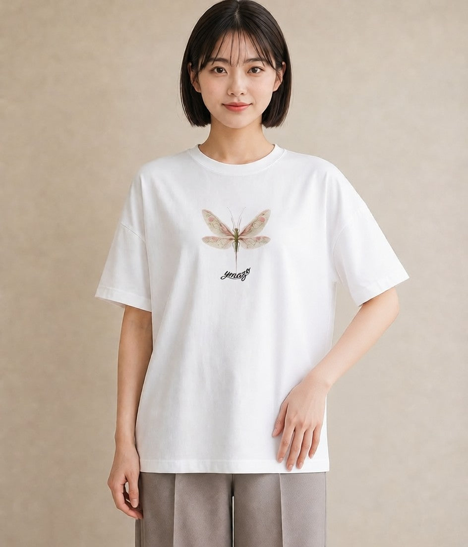 半袖Tシャツ レディース とんぼ 昆虫 虫 イラスト 旅行コーデ ギフト 母の日 白T YMAZO