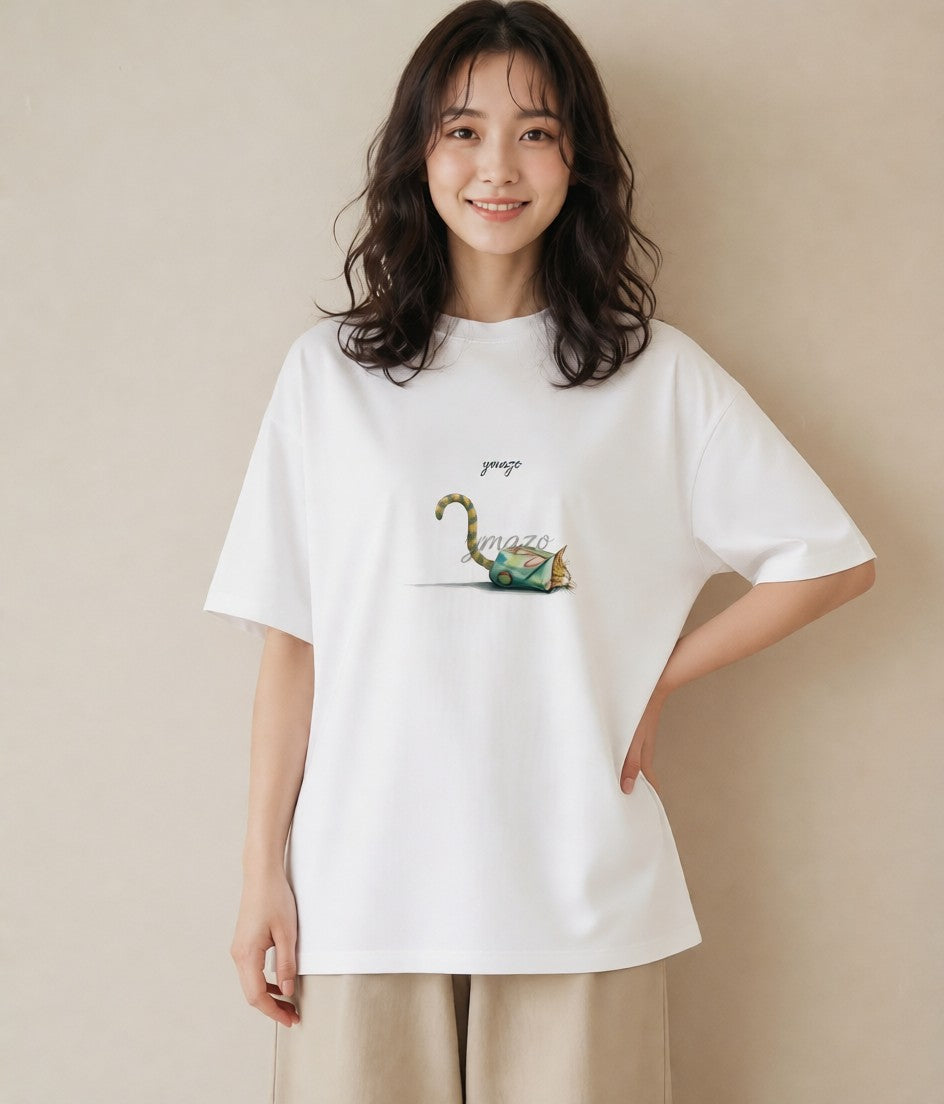 半袖Tシャツ レディース シャム 猫 ねこ イラスト 可愛い 旅行 母娘コーデ 白T YMAZO