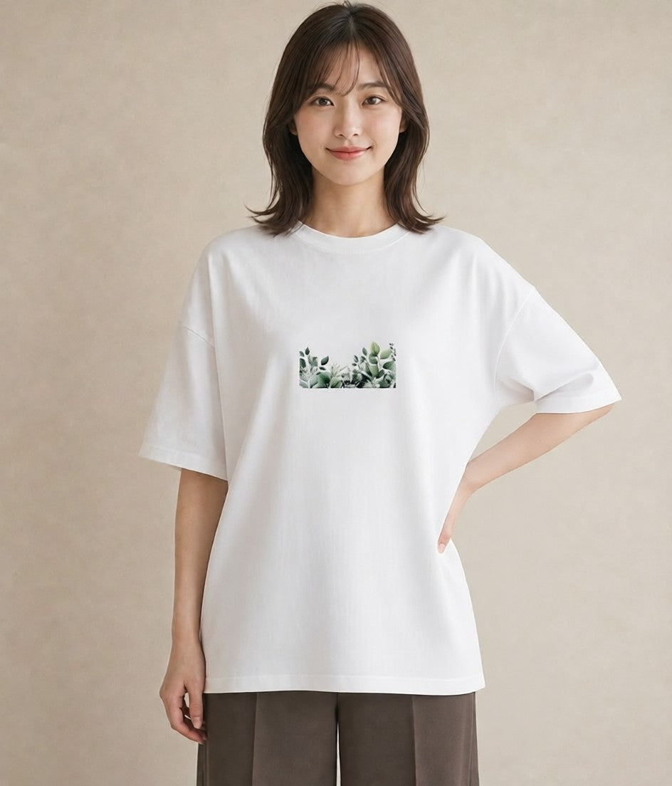 プリントTシャツ レディース ボタニカル 植物 イラスト きれいめ 親子 20代 白T YMAZO