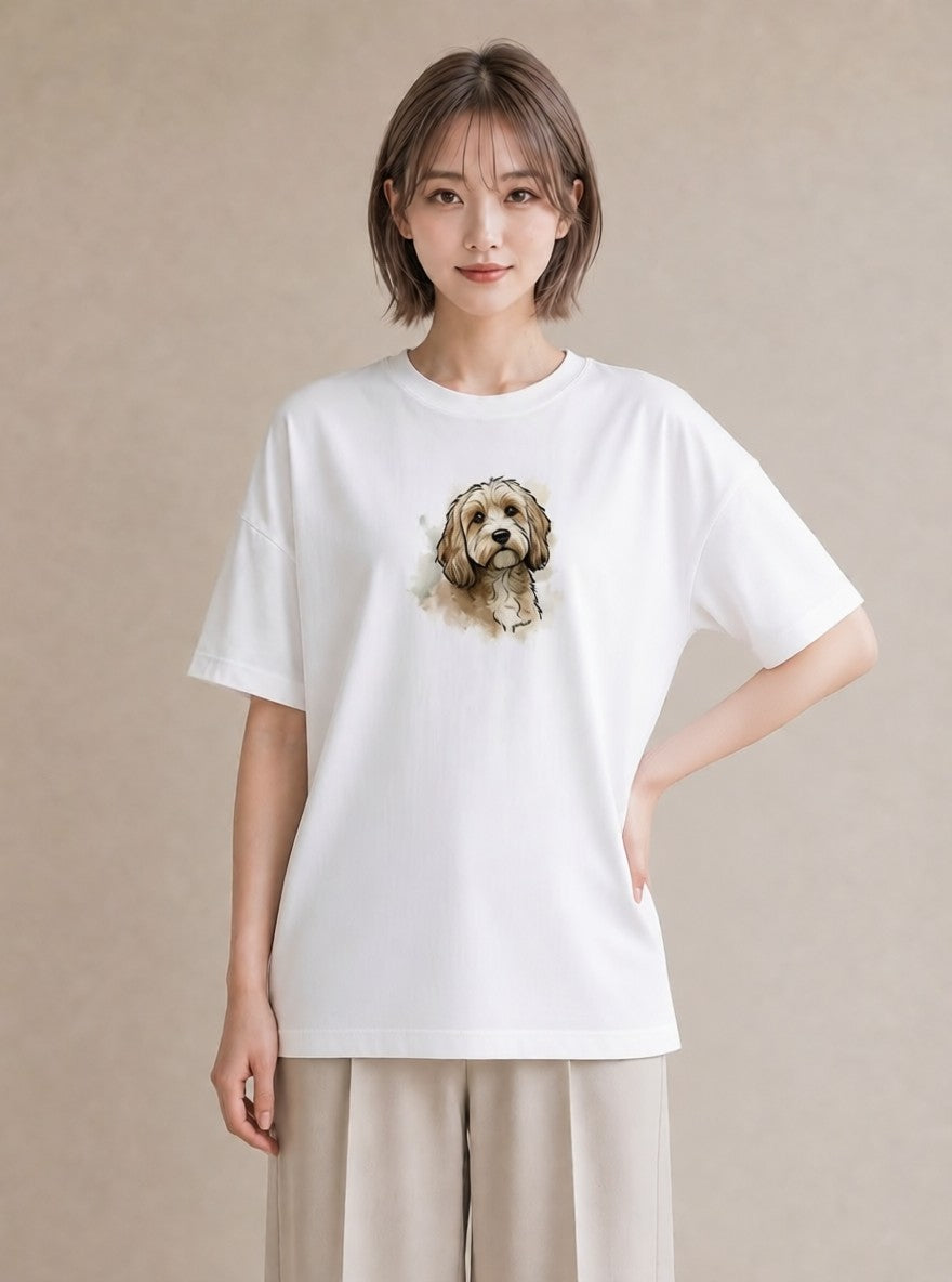 グラフィックTシャツ レディース 愛犬 犬 いぬ イラスト 個性的 親子 20代 白T YMAZO