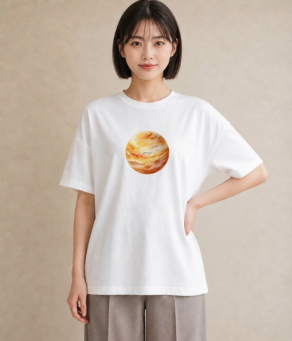 Tシャツ レディース 蠍座 星空 宇宙 イラスト ラフ 旅行用 海 白T YMAZO