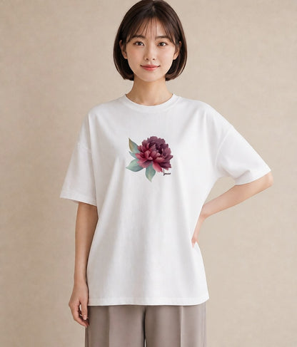 Tシャツ レディース カーネーション 花 花柄 イラスト フェミニン 母の日 ビーチ 白T