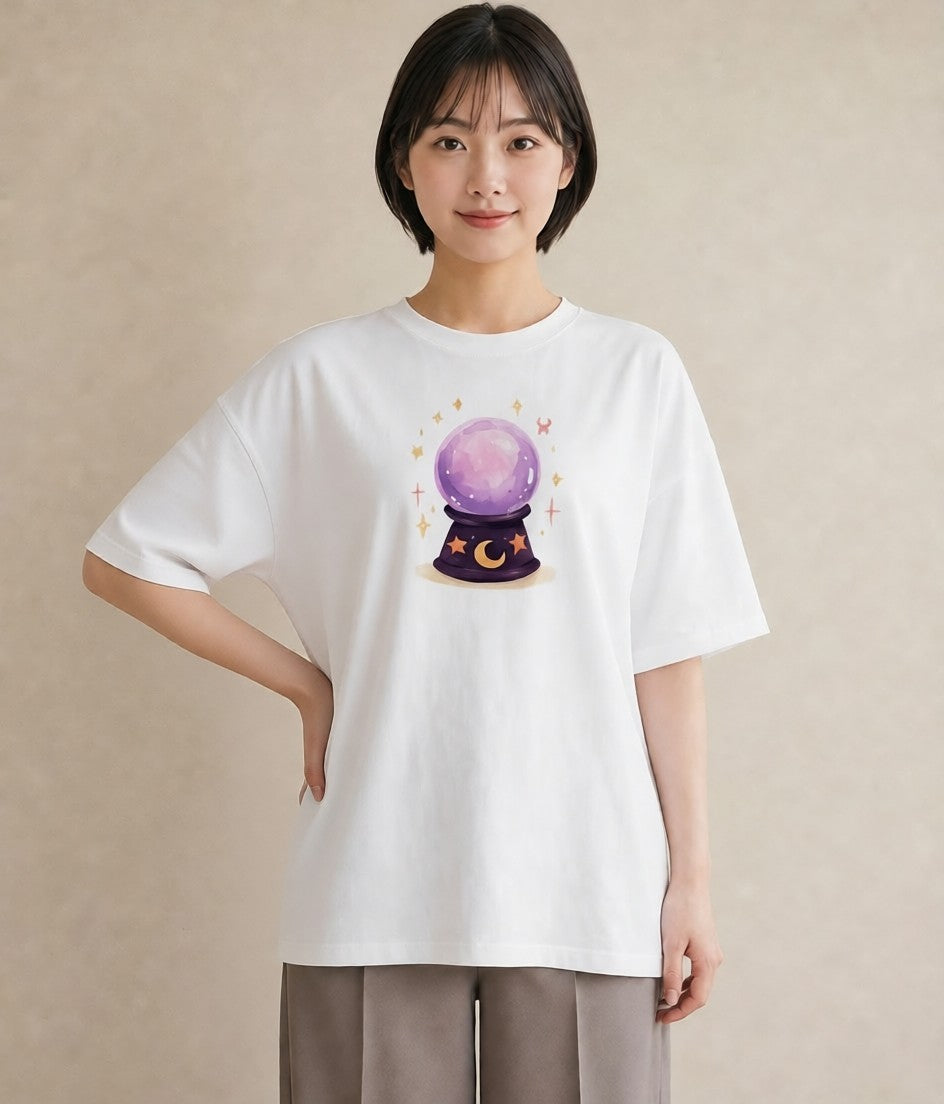 半袖Tシャツ レディース 天秤座 星空 宇宙 イラスト アート風 週末コーデ 敬老の日 白T YMAZO