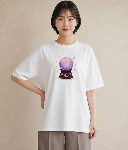 半袖Tシャツ レディース 天秤座 星空 宇宙 イラスト アート風 週末コーデ 敬老の日 白T YMAZO