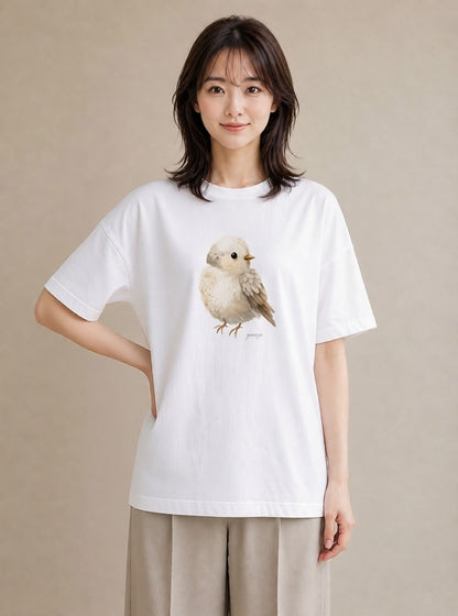 グラフィックTシャツ レディース 桜文鳥 ペット 動物 イラスト 旅行コーデ 普段着 週末コーデ 白T YMAZO