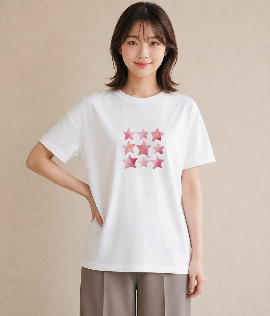 プリントTシャツ レディース 牡牛座 星空 宇宙 イラスト ラフ 母娘コーデ 自分用 白T YMAZO