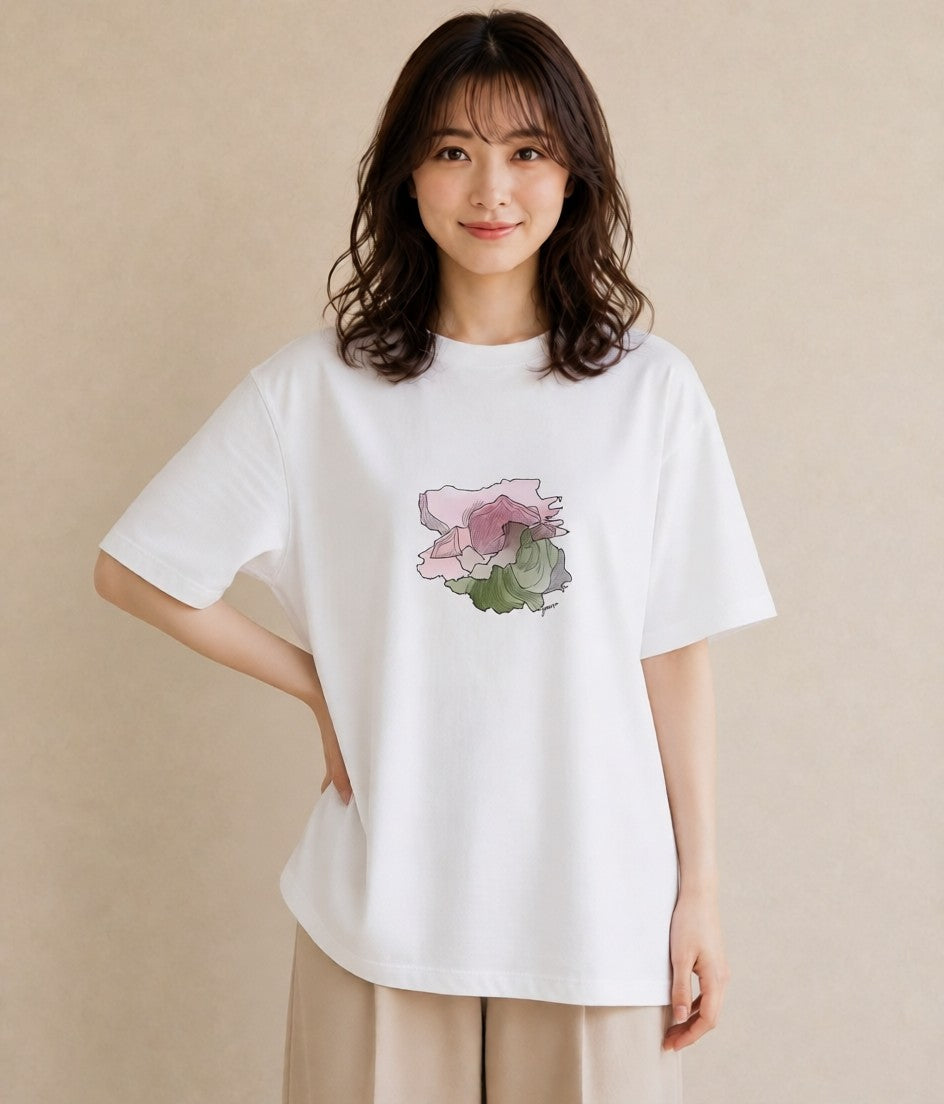 プリントTシャツ レディース わたあめ 食べ物 フード イラスト シンプル ミセス 春コーデ 白T YMAZO