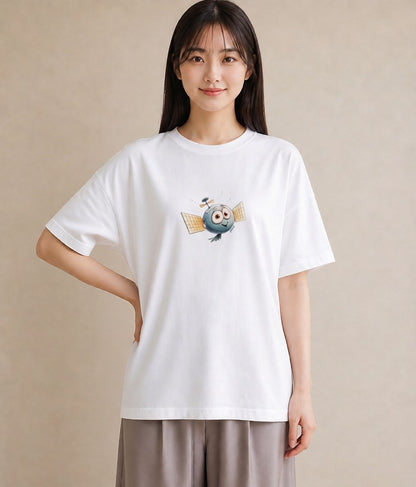 半袖Tシャツ レディース ホタル 昆虫 虫 イラスト シンプル 誕生日プレゼント 綿100 白T YMAZO