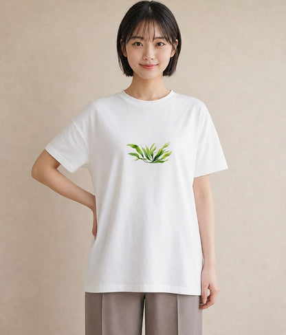 プリントTシャツ レディース 観葉植物 植物 ボタニカル イラスト 韓国風 ペアコーデ 秋コーデ 白T YMAZO