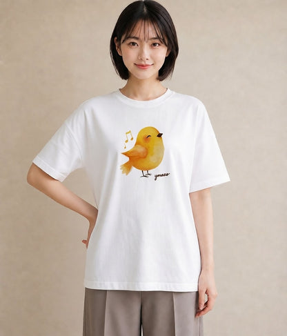 半袖Tシャツ レディース ひよこ 動物 アニマル イラスト 淡色 敬老の日 ホワイトデー 白T YMAZO
