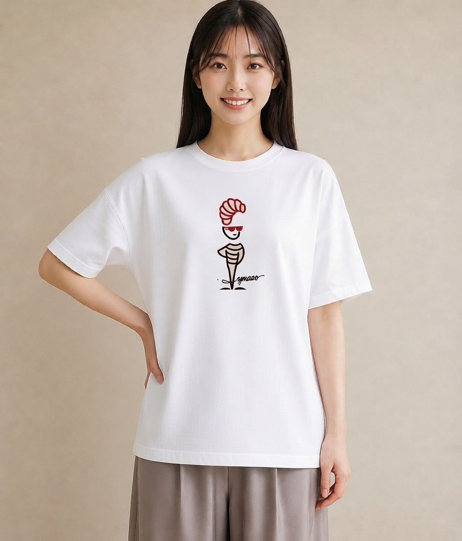 Tシャツ レディース パン ベーカリー イラスト モード 旅行用 海 白T YMAZO
