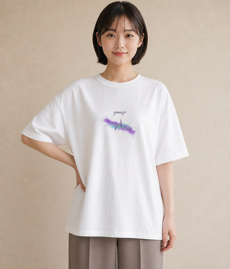 Tシャツ レディース 射手座 星空 宇宙 イラスト きれいめカジュアル ビーチ デイリーウェア 白T YMAZO