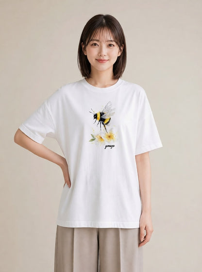 グラフィックTシャツ レディース ハニー 食べ物 フード イラスト 水彩風 女性 旅行用 白T YMAZO