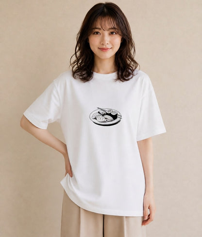 プリントTシャツ レディース お寿司 食べ物 フード イラスト 上品 休日 ペアコーデ 白T YMAZO