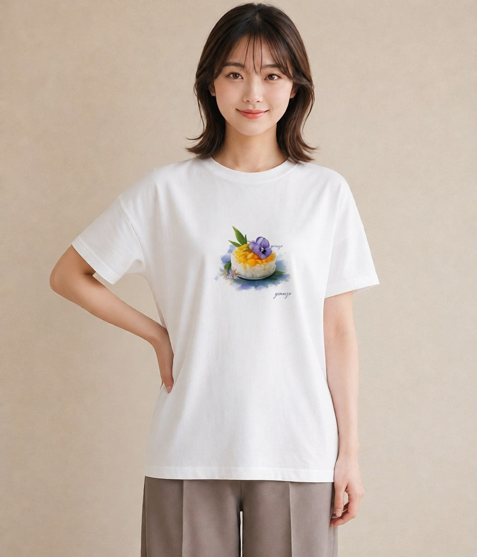 プリントTシャツ レディース お寿司 食べ物 フード イラスト 抜け感 旅行用 海 白T YMAZO