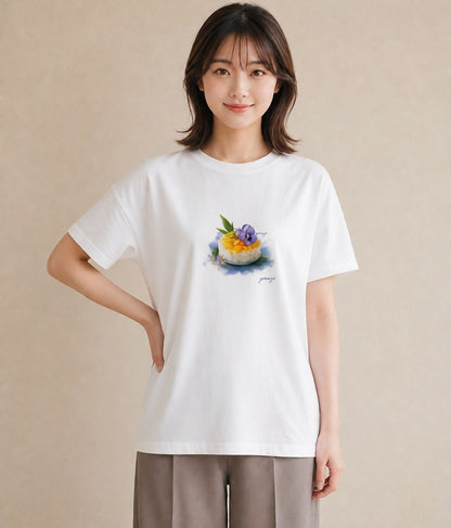 プリントTシャツ レディース お寿司 食べ物 フード イラスト 抜け感 旅行用 海 白T YMAZO