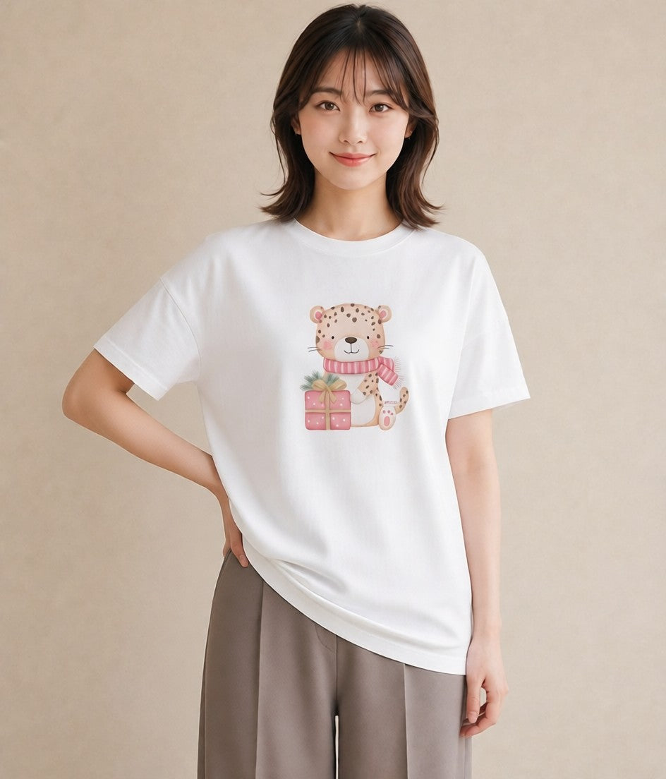 半袖Tシャツ レディース とら 動物 アニマル イラスト 淡色 春コーデ 姉妹 白T YMAZO