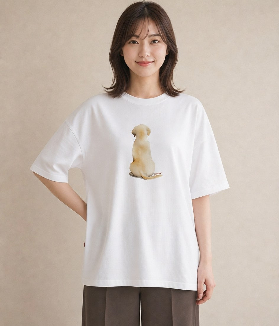 Tシャツ レディース ミックス犬 犬 いぬ イラスト ヴィンテージ風 旅行用 海 白T YMAZO