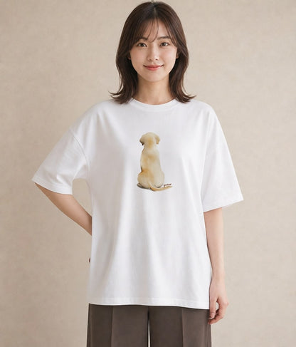 Tシャツ レディース ミックス犬 犬 いぬ イラスト ヴィンテージ風 旅行用 海 白T YMAZO