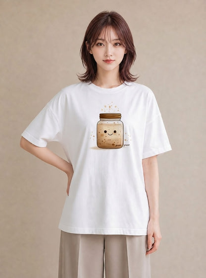 グラフィックTシャツ レディース ミルク 食べ物 フード イラスト ボタニカル 旅行用 海 白T YMAZO