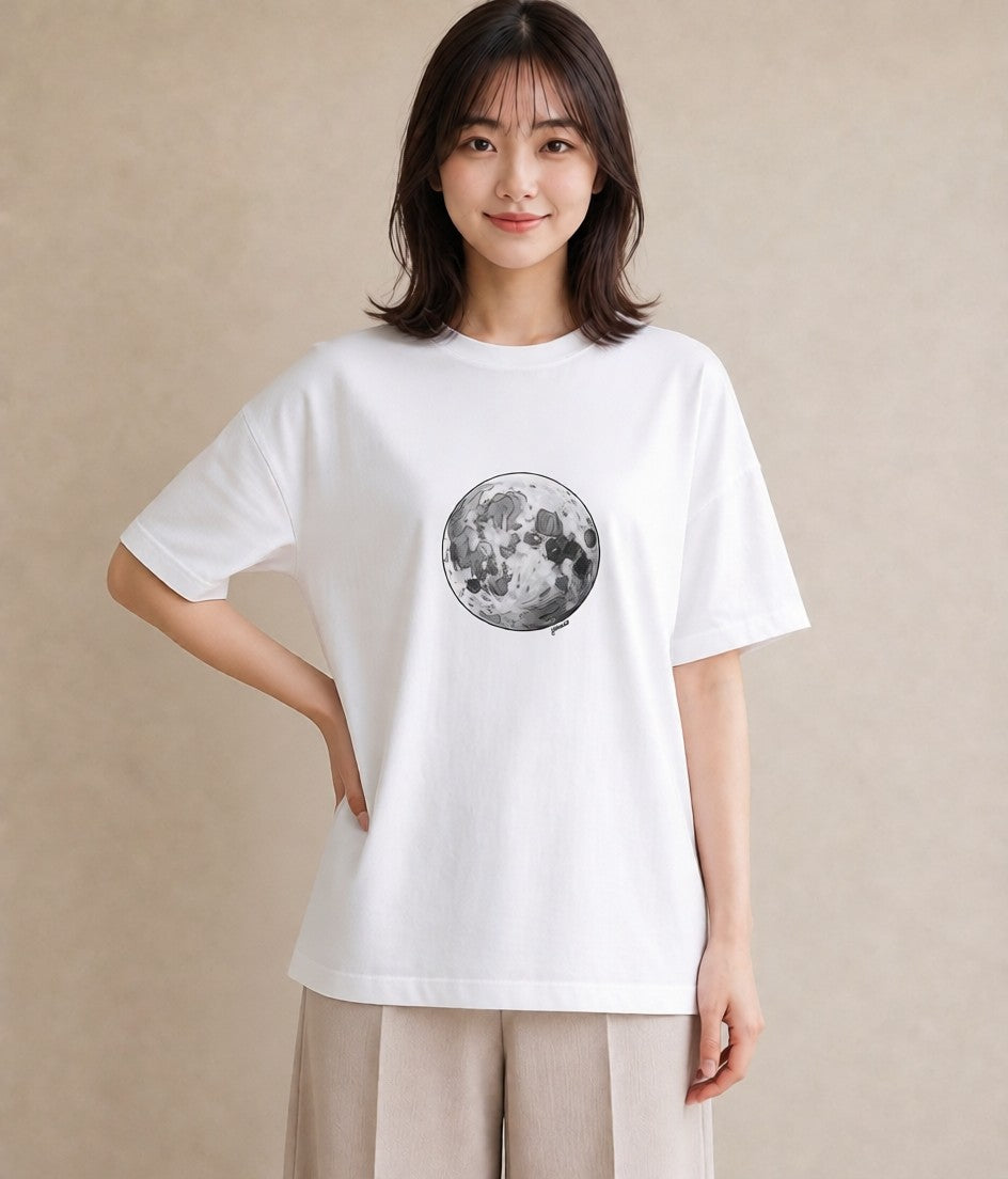 プリントTシャツ レディース 星空 宇宙 イラスト 淡色 社会人 女性 白T YMAZO