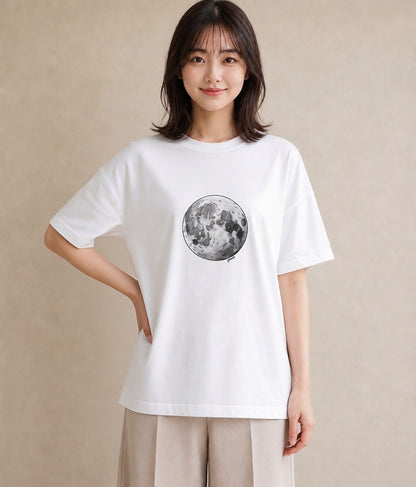 プリントTシャツ レディース 星空 宇宙 イラスト 淡色 社会人 女性 白T YMAZO