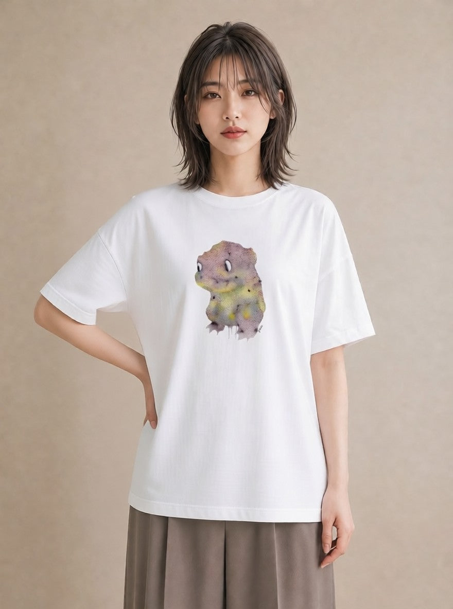 Tシャツ レディース ウーパールーパー ペット 動物 イラスト きれいめカジュアル カフェ服 クリスマス 白T YMAZO
