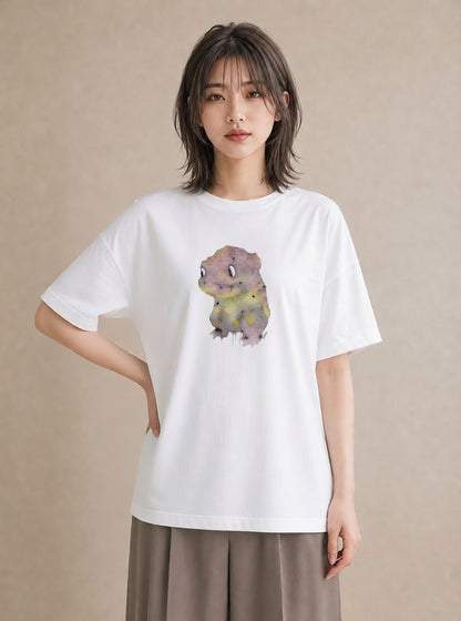 Tシャツ レディース ウーパールーパー ペット 動物 イラスト きれいめカジュアル カフェ服 クリスマス 白T YMAZO