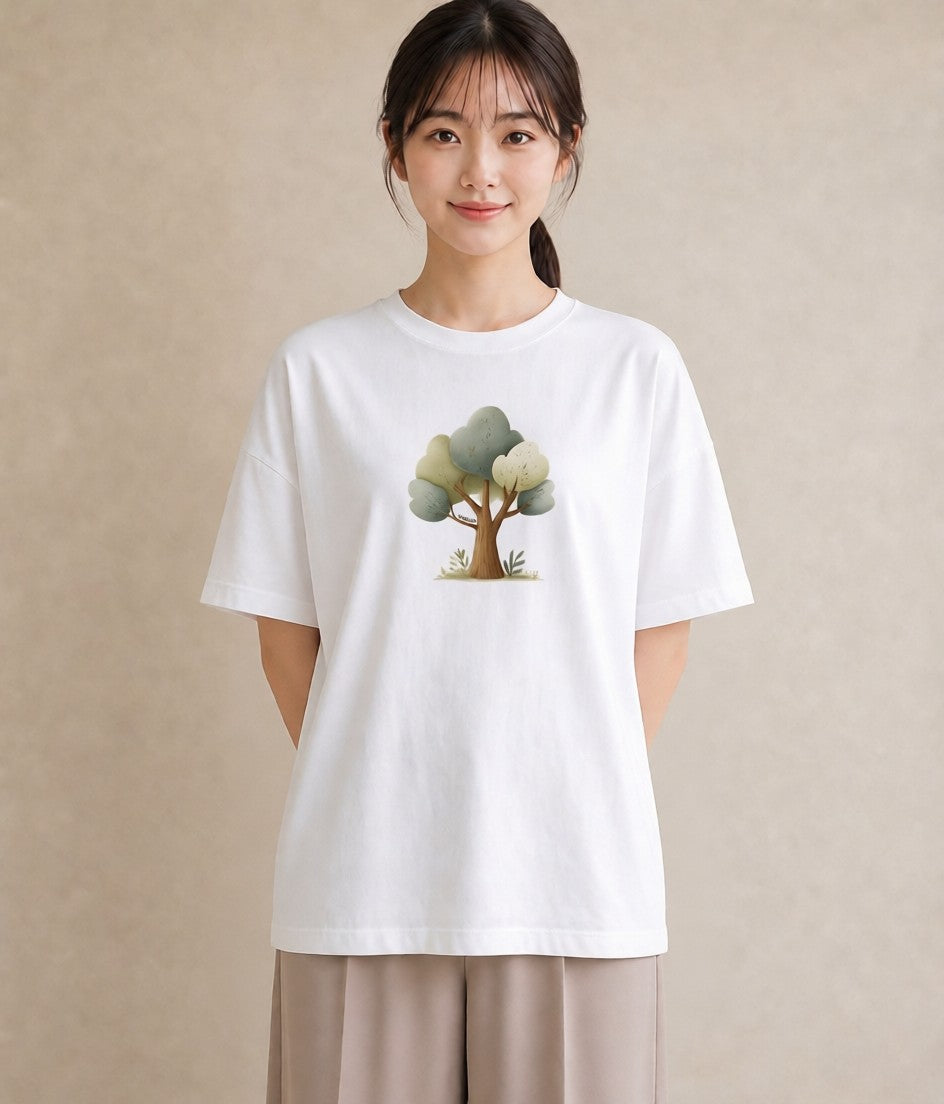 デザインTシャツ レディース 盆栽 植物 ボタニカル イラスト 普段使い 女性向けギフト 散歩 白T YMAZO