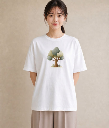 デザインTシャツ レディース 盆栽 植物 ボタニカル イラスト 普段使い 女性向けギフト 散歩 白T YMAZO