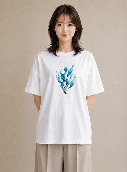デザインTシャツ レディース すずらん 花 花柄 イラスト こなれ感 社会人 女性 白T YMAZO