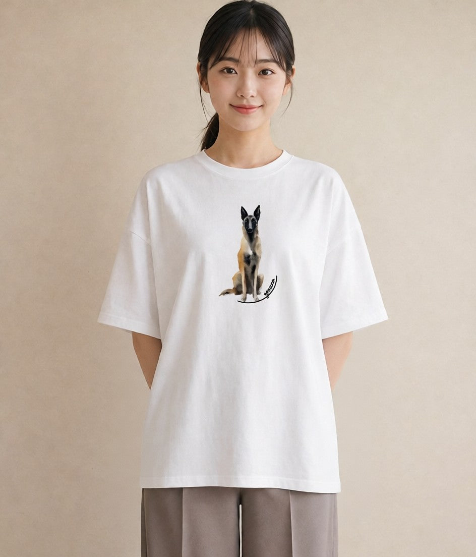 グラフィックTシャツ レディース ジャーマンシェパード 犬 いぬ イラスト カジュアル 旅行 母娘コーデ 白T YMAZO