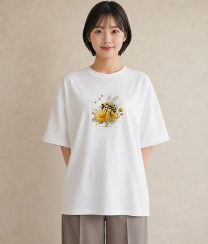 Tシャツ レディース ハニー 食べ物 フード イラスト フェミニン 母の日 ビーチ 白T YMAZO