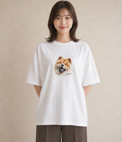 グラフィックTシャツ レディース 柴犬 しばいぬ 犬 いぬ イラスト シンプル ルームウェア ギフト 白T YMAZO