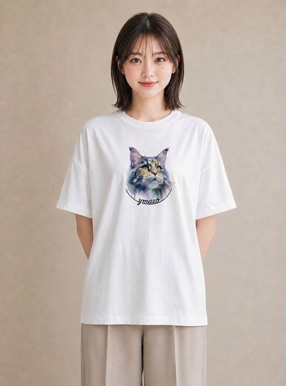 Tシャツ レディース ラグドール 猫 ねこ イラスト ミニマル 母娘コーデ 自分用 白T YMAZO