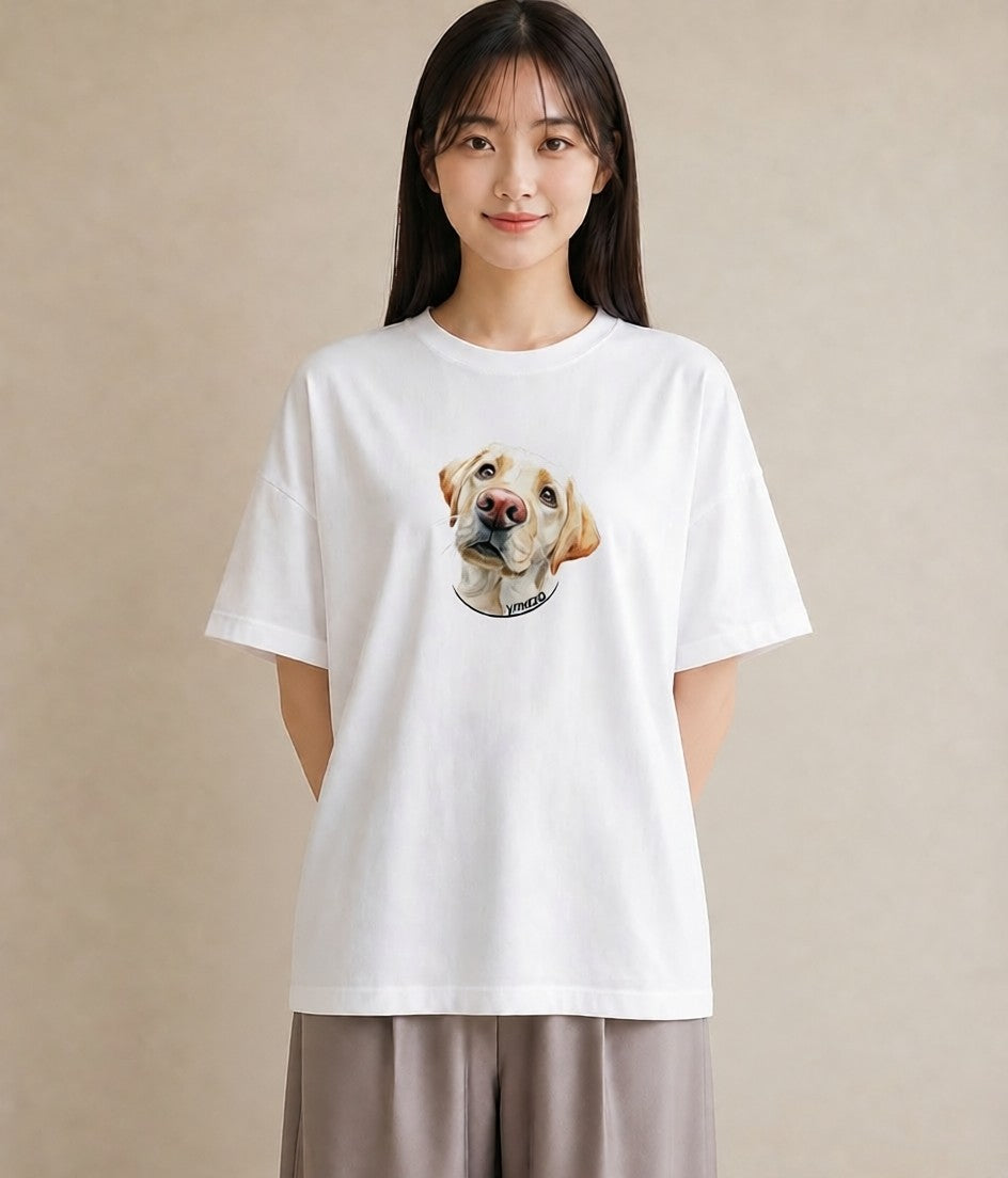グラフィックTシャツ レディース 犬好き 犬 いぬ イラスト 手描き風 デイリーウェア 休日 白T YMAZO