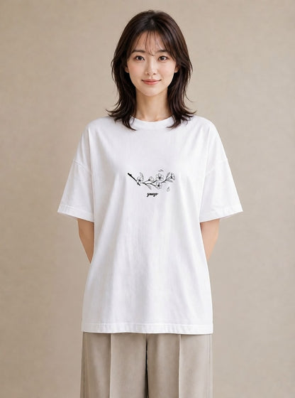 グラフィックTシャツ レディース 風鈴 ガラス 夏 ナチュラル アンティーク イラスト 韓国風 通学 誕生日プレゼント 白T YMAZO