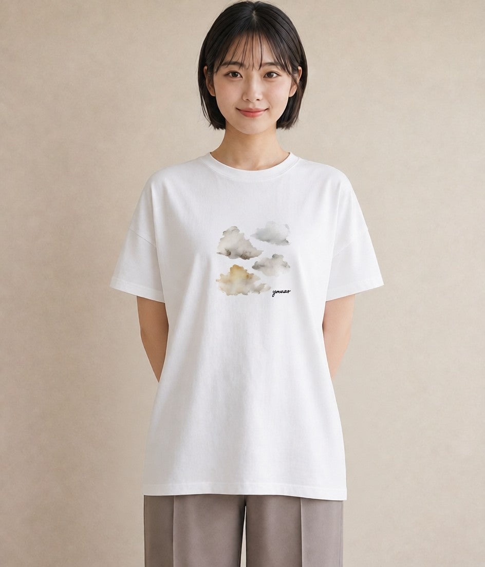 Tシャツ レディース 窓辺の雨 雨の日 窓 ナチュラル アンティーク イラスト きれいめ 女子会 お揃い 白T YMAZO