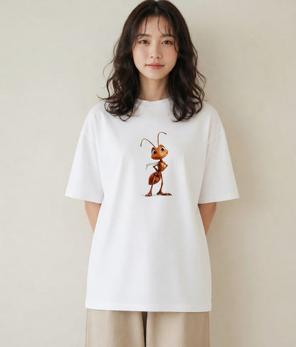 グラフィックTシャツ レディース アリ 昆虫 虫 イラスト ラフカジュアル 部屋着 女性向けギフト 白T YMAZO