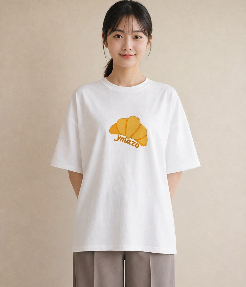 Tシャツ レディース パン ベーカリー イラスト ゆるコーデ 姉妹 送別ギフト 白T YMAZO
