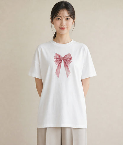 グラフィックTシャツ レディース バレエシューズ バレエ トウシューズ ナチュラル アンティーク イラスト ミニマル デート 帰省 白T YMAZO