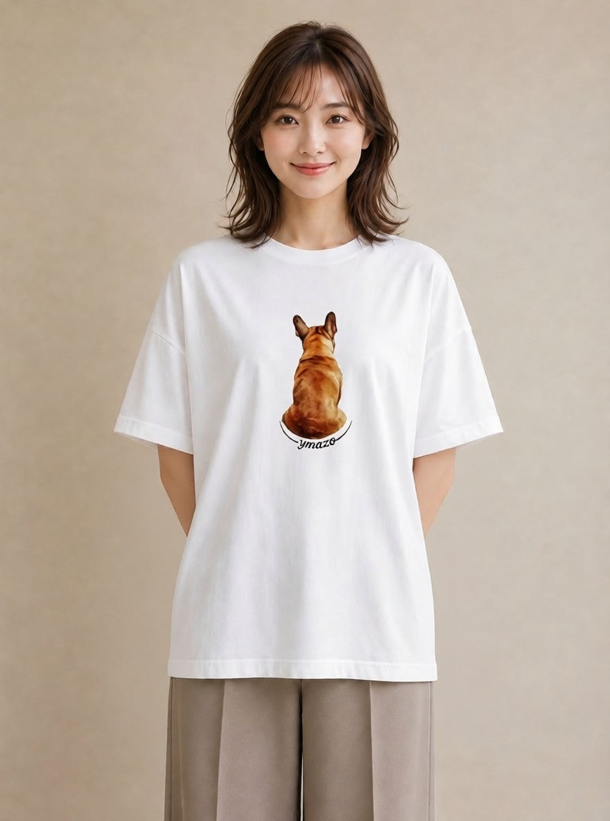 デザインTシャツ レディース 保護犬 犬 いぬ イラスト ユニーク 母娘コーデ 自分用 白T YMAZO