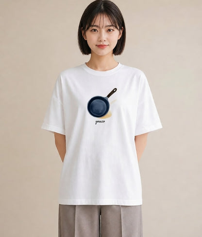 プリントTシャツ レディース 目玉焼き 食べ物 フード イラスト ミセス 春コーデ 白T YMAZO