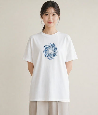 グラフィックTシャツ レディース 魚座 星空 宇宙 イラスト 可愛い 春服 ミセス 白T YMAZO